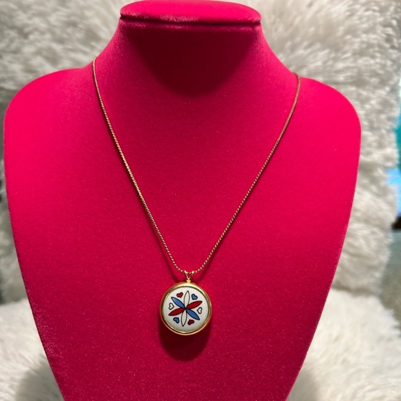 Avon Jewelry - Vintage- Avon “Love Compass”Elegant Gold Necklace with heart shaped figures